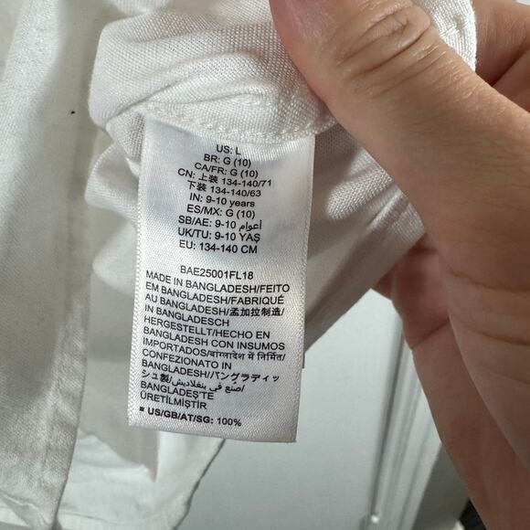 Amazon Essentials Kids White Button Down Shirt L 10 NWT - Picture 8 of 9